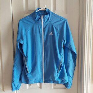 Adidas Women’s Sz Small Full Zip Windbreaker Running Jacket Periwinkle Blue EUC